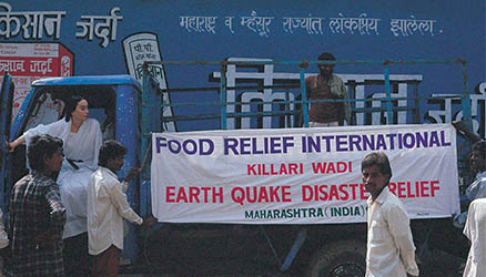Mother Rytasha assisting Earth Quake Disaster Relief in India