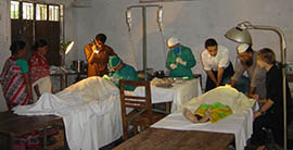 Hassan Ali and Timothy Joseph assisting free FRI eye cataract surgeries