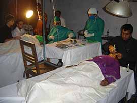 Hassan Ali and Timothy Joseph assisting in the Eye Camp surgeries